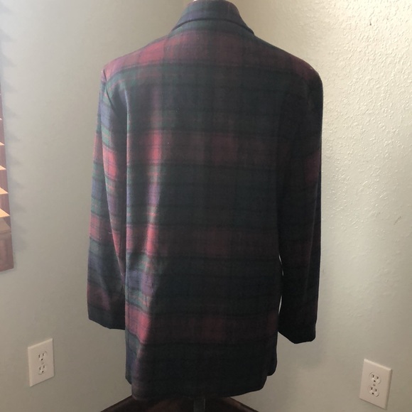 Dark Academia purple plaid Boyfriend Blazer - Picture 3 of 6